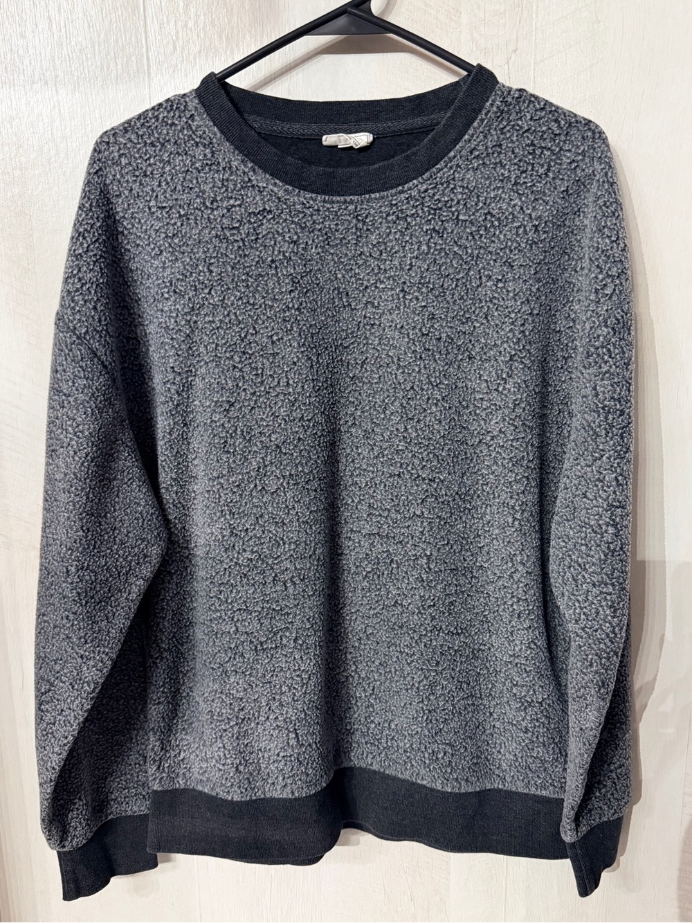Reflex Women's Charcoal Gray Sherpa Crewneck Sweatshirt